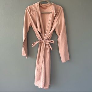 Women’s Wrap Coat Blush Pink Light Trench Coat Size Medium